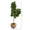 4.5ft. Fiddle Leaf Fig Artificial Tree with Boho Chic Handmade Cotton and Jute White Woven Planter